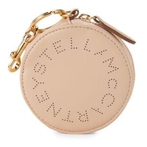 Stella McCartney logo perforated zip around coin purse pouch NEW